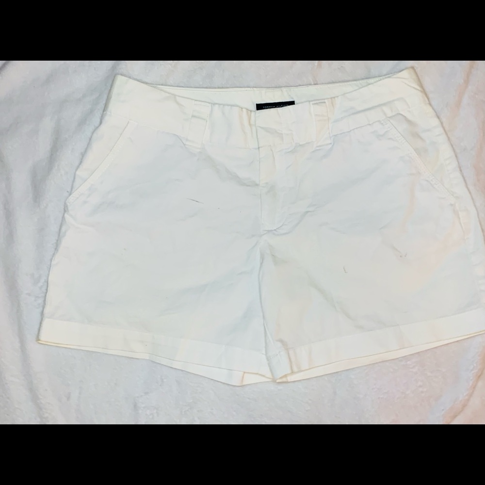 White Jean shorts